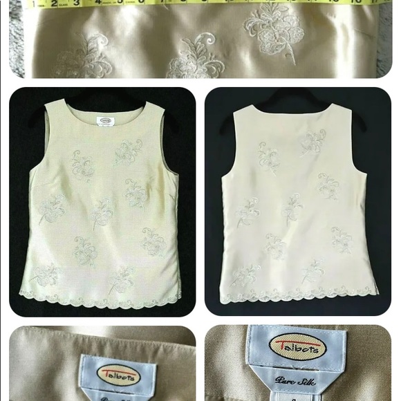 NEW Talbots 100% Silk Sequin Embroidered  Lined Side zip Top MSRP $98/NW… - Picture 7 of 8